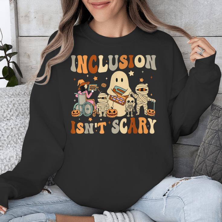 Halloween SLP Sped Teacher Groovy Inclusion Isn't Scary Unisex Sweatshirt, Groovy Teacher Gifts, funny design