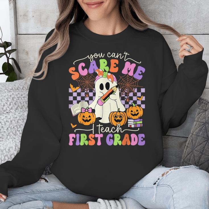Halloween Teacher You Can't Scare Me I Teach First Grade Unisex Sweatshirt, First Grade Teacher Gifts, funny design Halloween Teacher You Can't Scare Me I Teach First Grade Unisex Sweatshirt, First Grade Teacher Gifts, funny design