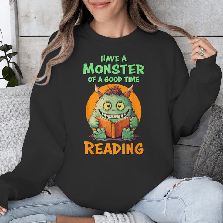 Halloween Teacher Librarian Monster Reading Books Men Women Kids Unisex Sweatshirt, funny design Halloween Teacher Librarian Monster Reading Books Men Women Kids Unisex Sweatshirt, funny design