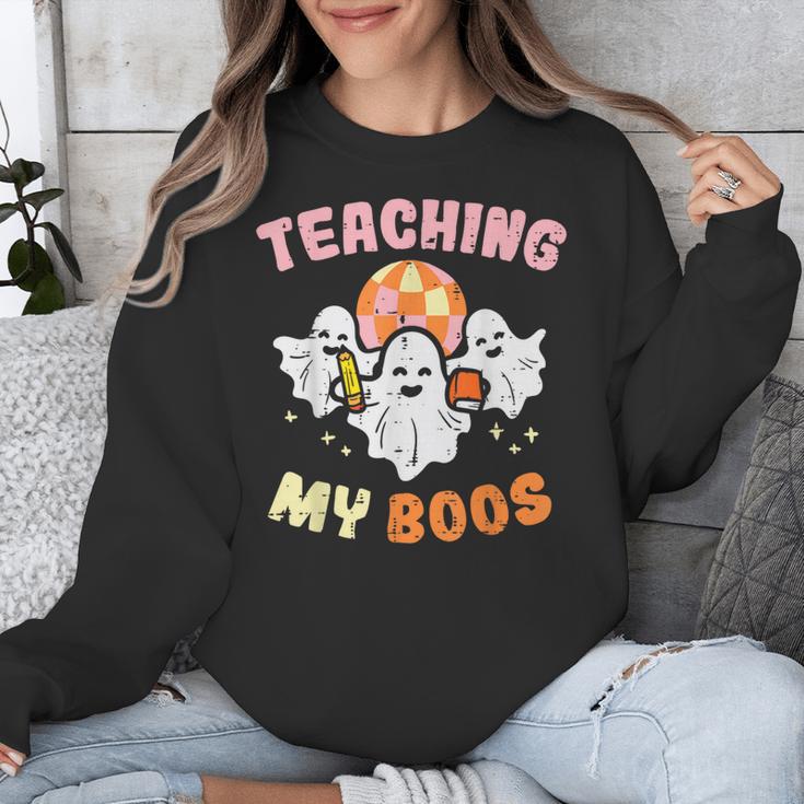 Halloween Teacher Teaching My Boos Costume Teacher Men Women Unisex Sweatshirt, funny design