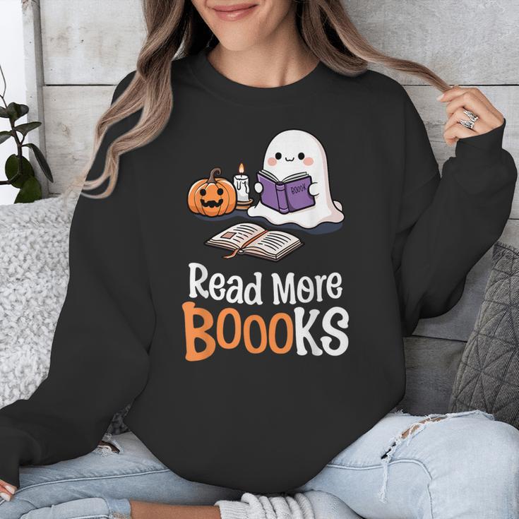 Halloween Teacher Women Cute Reading Ghost Read More Books Unisex Sweatshirt, funny design Halloween Teacher Women Cute Reading Ghost Read More Books Unisex Sweatshirt, funny design