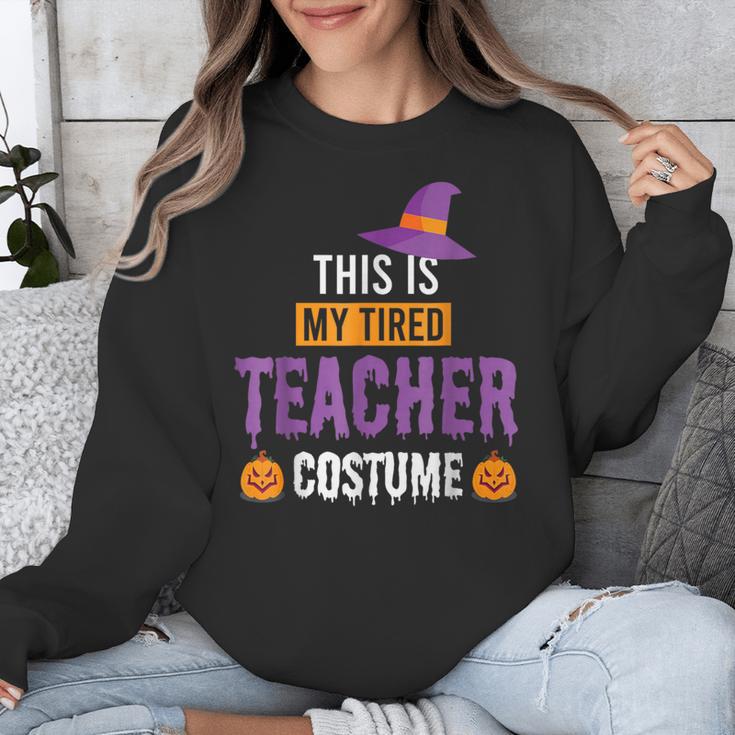 Halloween Teachers This Is My Tired Teacher Costume Unisex Sweatshirt, funny design Halloween Teachers This Is My Tired Teacher Costume Unisex Sweatshirt, funny design