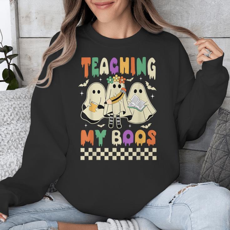 Halloween Teaching My Boos Cute Ghost Teacher Life Costume Unisex Sweatshirt, funny design
