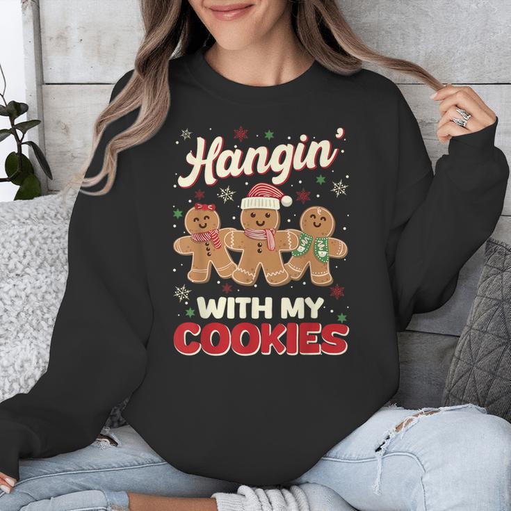 Hangin With My Cookies Gingerbread Man Xmas Teacher Unisex Sweatshirt, funny design Hangin With My Cookies Gingerbread Man Xmas Teacher Unisex Sweatshirt, funny design