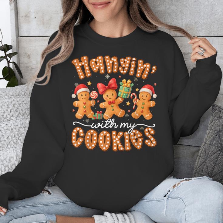 Hangin With My Cookies Gingerbread Men Women Xmas Teacher Unisex Sweatshirt, funny design Hangin With My Cookies Gingerbread Men Women Xmas Teacher Unisex Sweatshirt, funny design