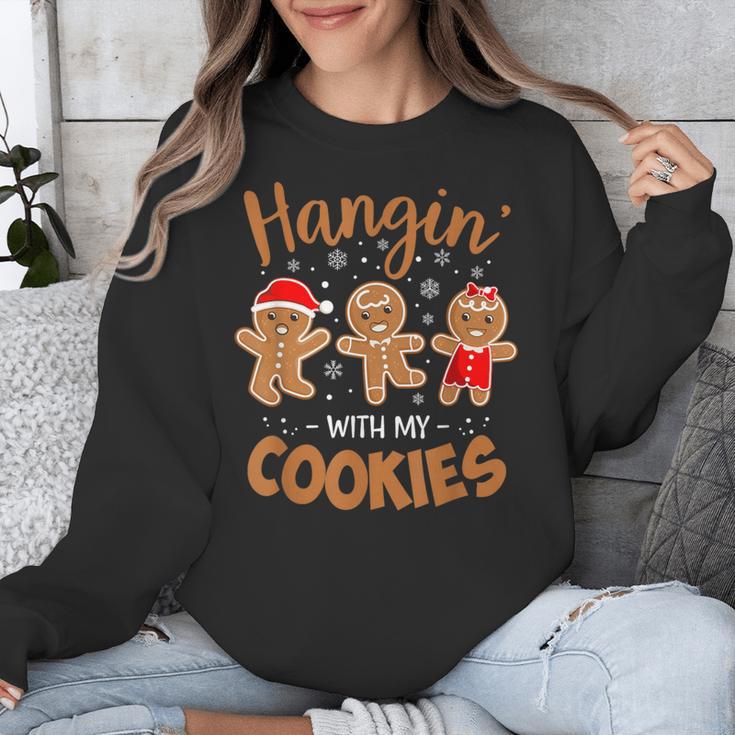 Hangin With My Cookies Gingerbread Women Christmas Teacher Unisex Sweatshirt, funny design Hangin With My Cookies Gingerbread Women Christmas Teacher Unisex Sweatshirt, funny design