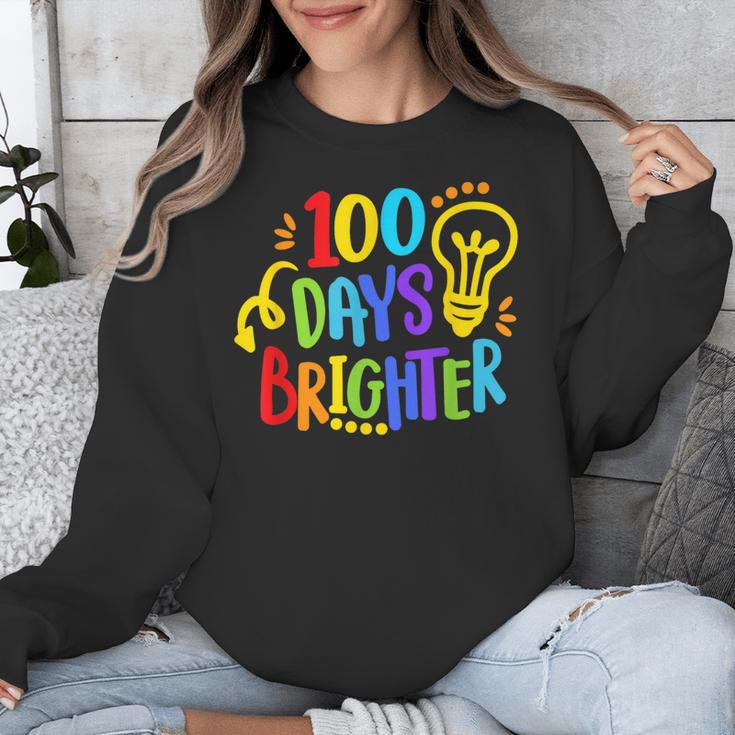Happy 100th Day Of School 100 Days Brighter Girls Teacher Unisex Sweatshirt, funny design Happy 100th Day Of School 100 Days Brighter Girls Teacher Unisex Sweatshirt, funny design