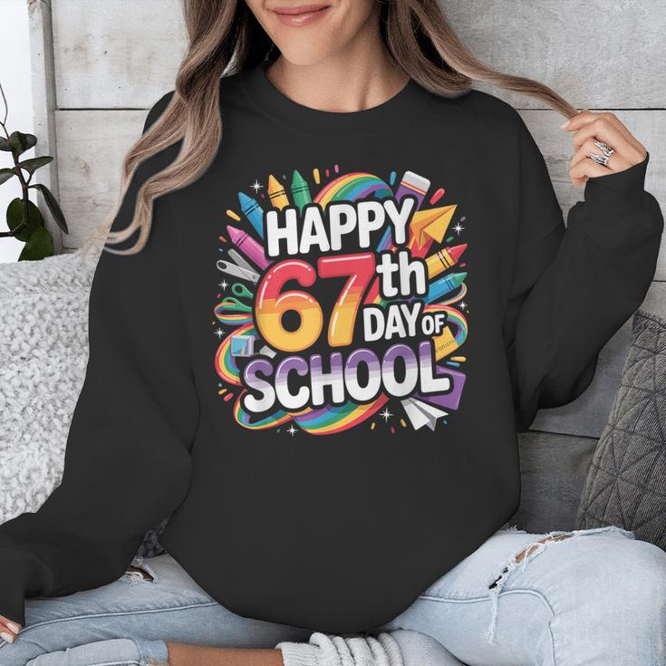 Happy 67 Days Of School Meme 100 Day Of School Teacher 6 7 Unisex Sweatshirt, funny design
