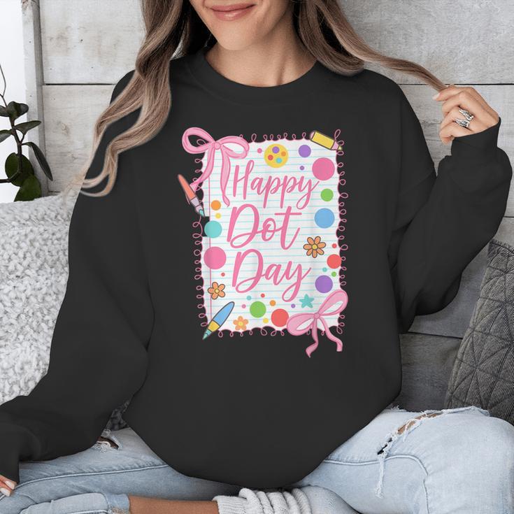 Happy Dot Day Bow Coquette For Teacher Girls Unisex Sweatshirt, funny design Happy Dot Day Bow Coquette For Teacher Girls Unisex Sweatshirt, funny design