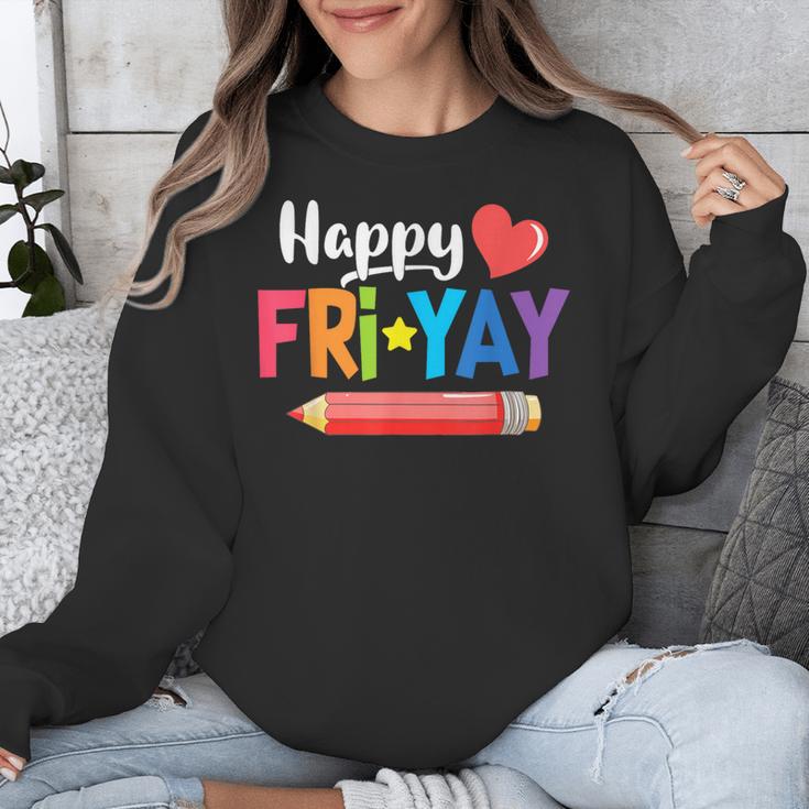 Happy Fri-Yay Friday Lovers Fun Teacher Life Weekend Unisex Sweatshirt, funny design Happy Fri-Yay Friday Lovers Fun Teacher Life Weekend Unisex Sweatshirt, funny design