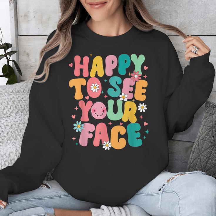 Happy To See Your Face Teacher Disco Ball Back To School Unisex Sweatshirt, funny design Happy To See Your Face Teacher Disco Ball Back To School Unisex Sweatshirt, funny design