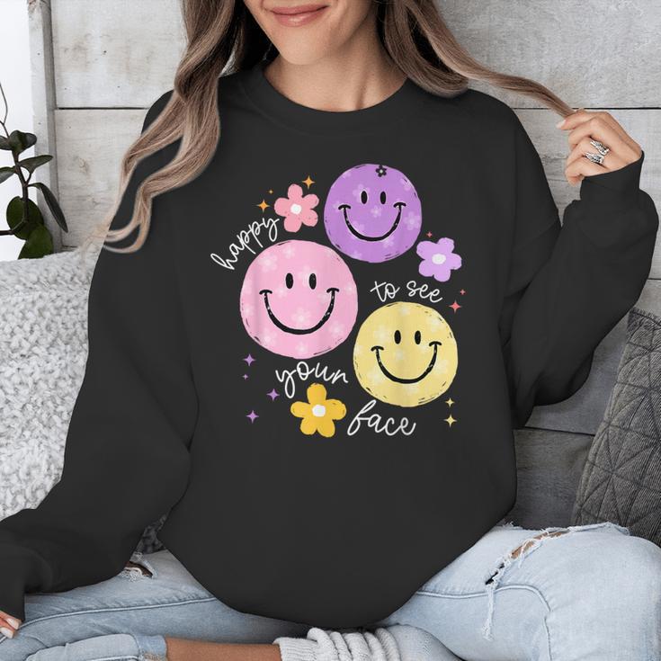 Happy To See Your Face Teacher Flower Back To School Unisex Sweatshirt, funny design