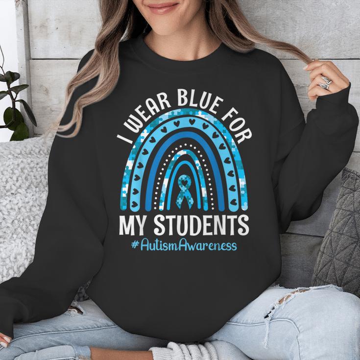 Happy Teacher I Wear Blue For My Students Autism Awareness Unisex Sweatshirt, funny design Happy Teacher I Wear Blue For My Students Autism Awareness Unisex Sweatshirt, funny design