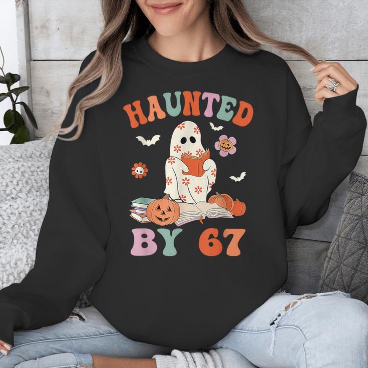 Haunted By 67 Boo Ghost Teacher 6 7 Halloween Costume Unisex Sweatshirt, funny design