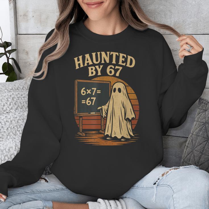 Haunted By 67 Ghost Math Joke Student Halloween Nerd Teacher Unisex Sweatshirt, funny design Haunted By 67 Ghost Math Joke Student Halloween Nerd Teacher Unisex Sweatshirt, funny design