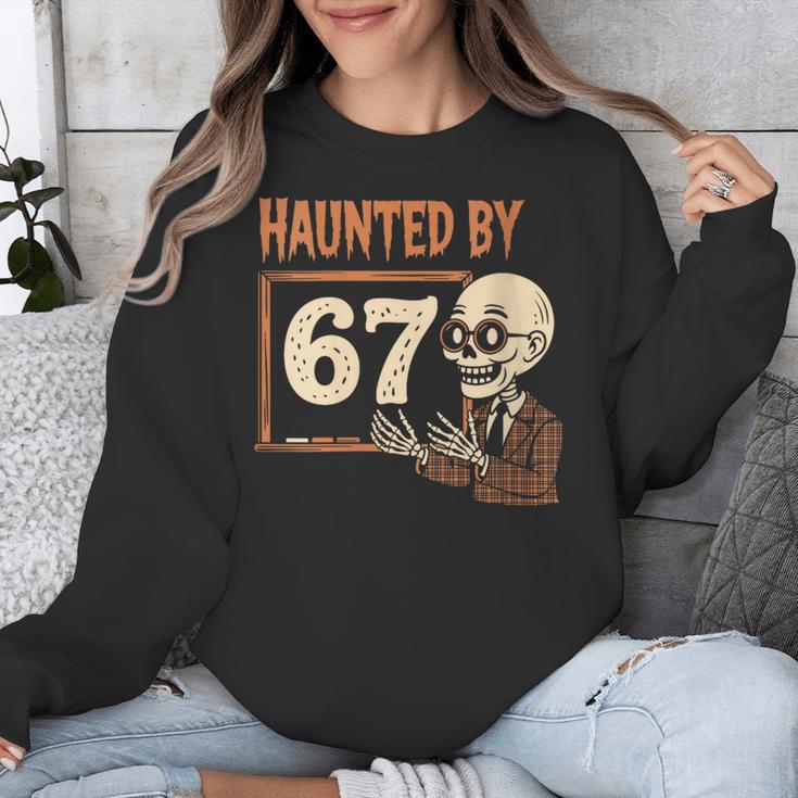 Haunted By 67 Halloween 67 Meme Six Seven Teacher Unisex Sweatshirt, funny design
