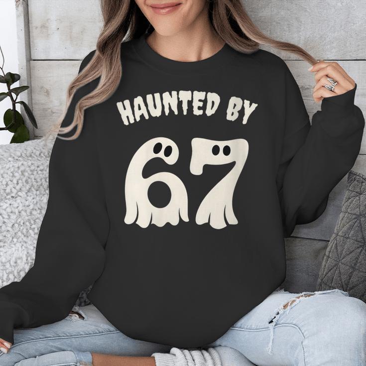 Haunted By 67 Teacher Halloween 6 7 Shirt Unisex Sweatshirt, funny design
