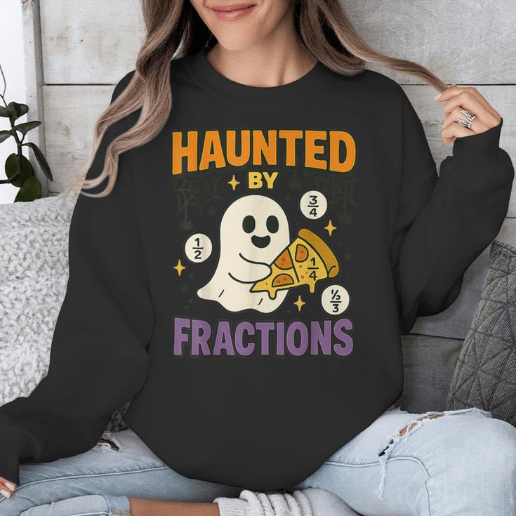 Haunted By Fractions Math Halloween Teacher Unisex Sweatshirt, funny design