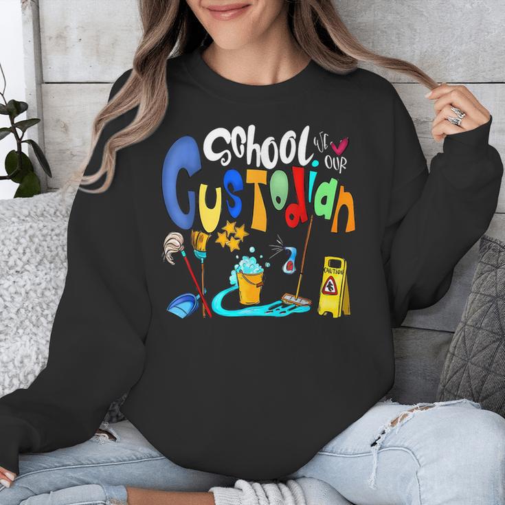 We Heart Love Our School Custodian For Teacher & Kids Unisex Sweatshirt, funny design We Heart Love Our School Custodian For Teacher & Kids Unisex Sweatshirt, funny design