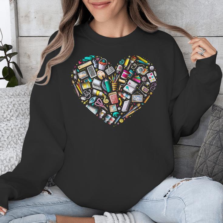 Heart Shape Art Teacher And Painting Sketching Artist Unisex Sweatshirt, funny design Heart Shape Art Teacher And Painting Sketching Artist Unisex Sweatshirt, funny design