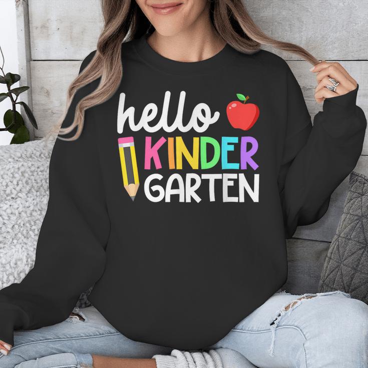 Hello Kindergarten Team Kinder Back To School Teacher Kids Unisex Sweatshirt, funny design