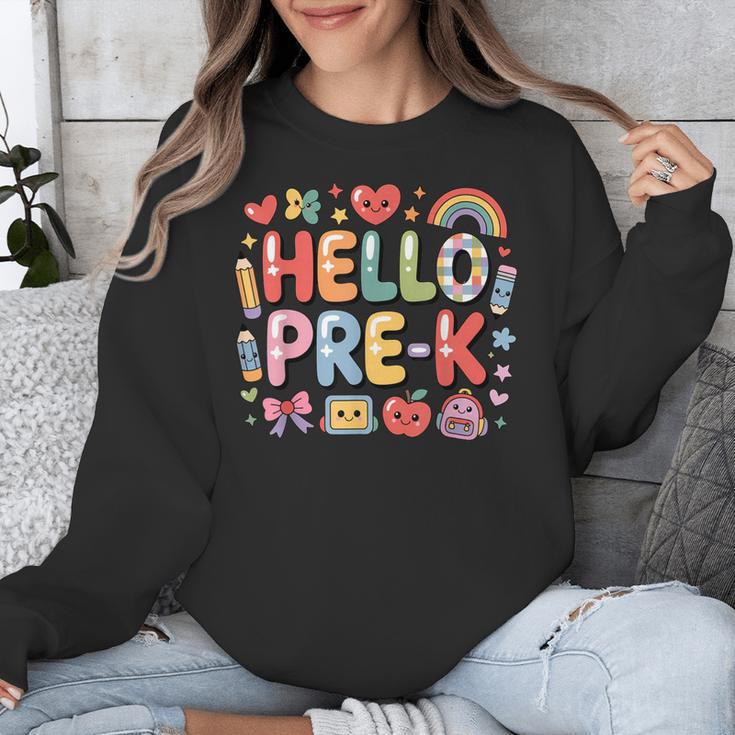 Hello Pre-K Back To School Teacher Student Fun Graphic Tee Unisex Sweatshirt, funny design Hello Pre-K Back To School Teacher Student Fun Graphic Tee Unisex Sweatshirt, funny design