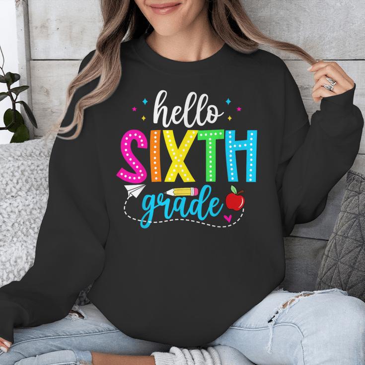 Hello Sixth Grade Cute Back To School 6th Grade Teacher Kids Unisex Sweatshirt, funny design Hello Sixth Grade Cute Back To School 6th Grade Teacher Kids Unisex Sweatshirt, funny design