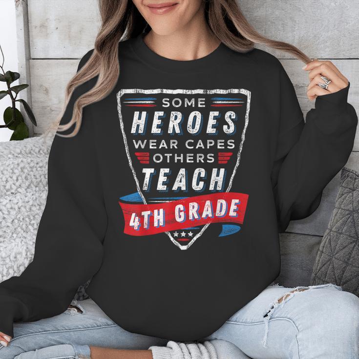 Some Heroes Wear Capes Others Teach 4th Grade Teacher Men Women Kids Unisex Sweatshirt, 4th Grade Teacher Gifts, funny design Some Heroes Wear Capes Others Teach 4th Grade Teacher Men Women Kids Unisex Sweatshirt, 4th Grade Teacher Gifts, funny design