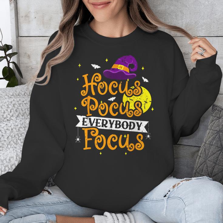 Hocus Pocus Everybody Focus Halloween Teacher Men Women Kids Unisex Sweatshirt, funny design