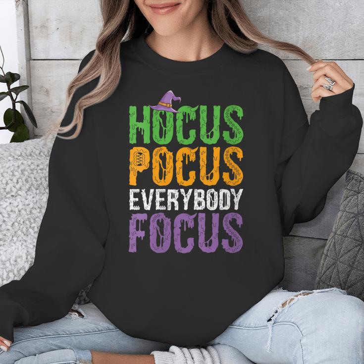 Hocus Pocus Everybody Focus Teacher Halloween Unisex Sweatshirt, funny design