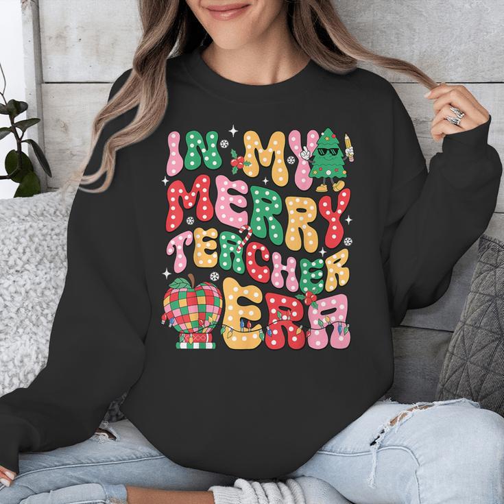 In My Holly Xmas Jolly Teacher Era Teacher Vibes Christmas Unisex Sweatshirt, funny design
