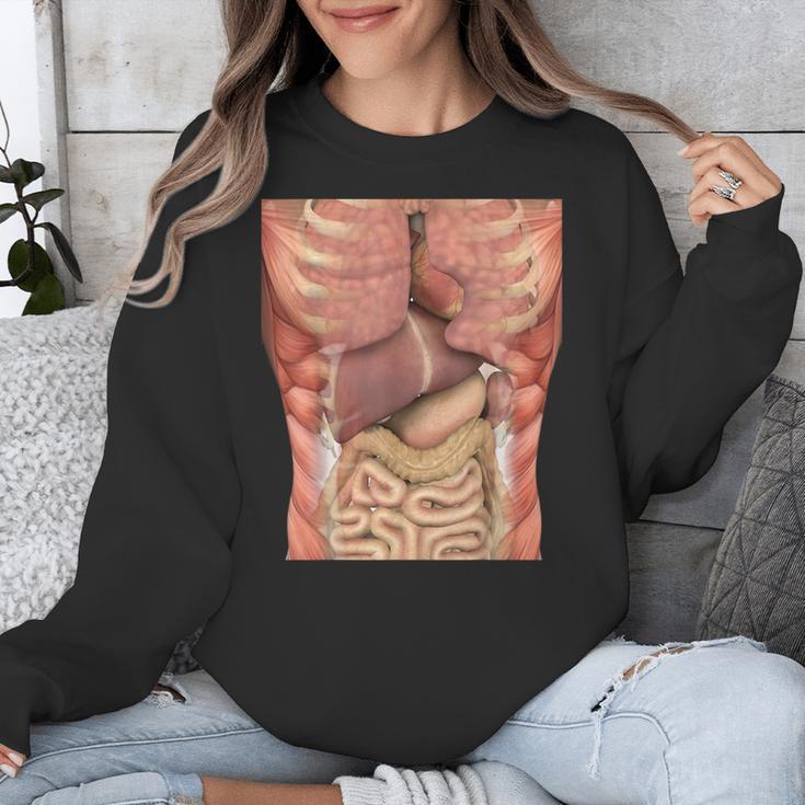 Human Muscles Organs Scary Anatomy Teacher Halloween Costume Unisex Sweatshirt, funny design