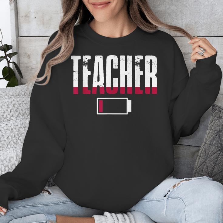 Humor Teacher Empty Battery Power Men Women Unisex Sweatshirt, funny design