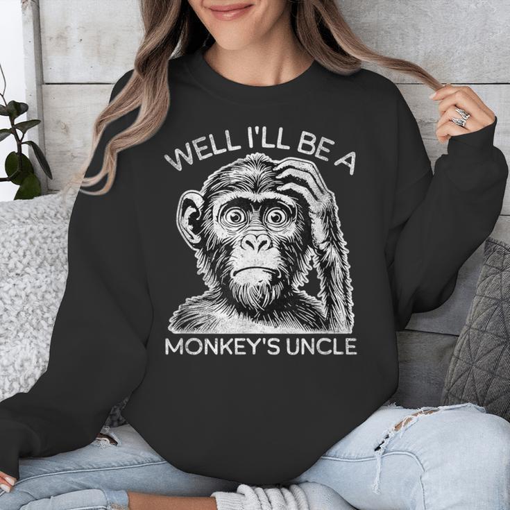 Well I'Ll Be a Monkey's Uncle Teacher And Student Unisex Sweatshirt, funny design