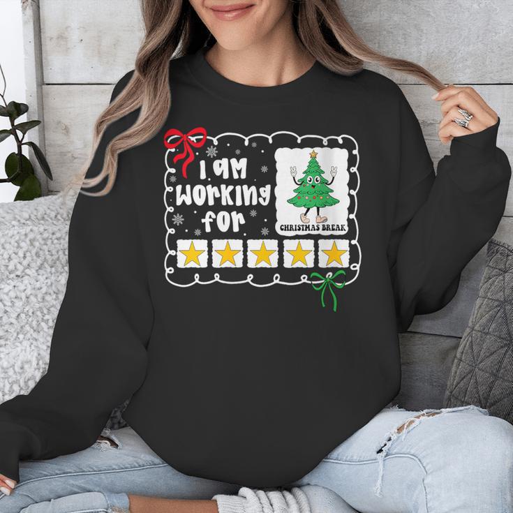 I'm Working For Christmas Break 5 Stars Christmas Teacher Unisex Sweatshirt, funny design