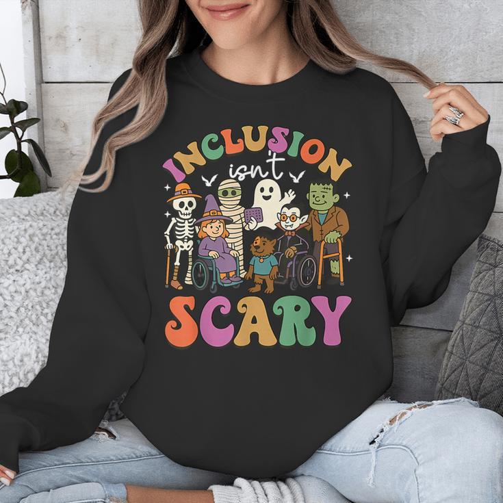 Inclusion Isn't Scary Ghost Mummy Halloween SLP Sped Teacher Unisex Sweatshirt, funny design