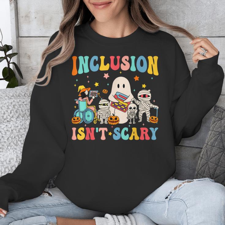 Inclusion Isn't Scary SLP Halloween Sped Teacher Therapy Unisex Sweatshirt, funny design Inclusion Isn't Scary SLP Halloween Sped Teacher Therapy Unisex Sweatshirt, funny design