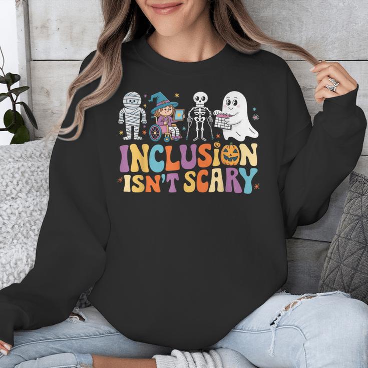 Inclusion Isn't Scary SLP Halloween Sped Teacher Unisex Sweatshirt, funny design Inclusion Isn't Scary SLP Halloween Sped Teacher Unisex Sweatshirt, funny design