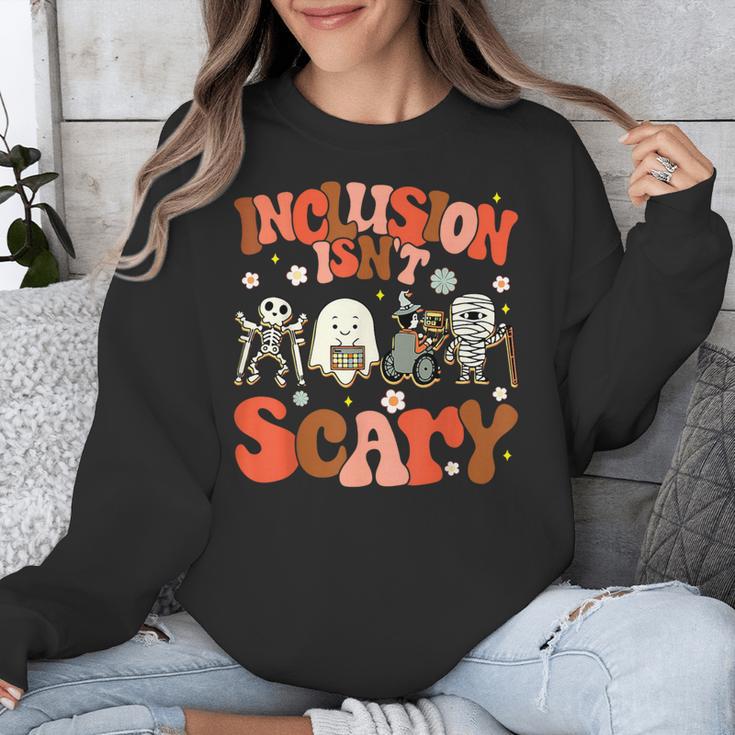 Inclusion Isn't Scary SLP Sped Teacher Halloween Unisex Sweatshirt, funny design
