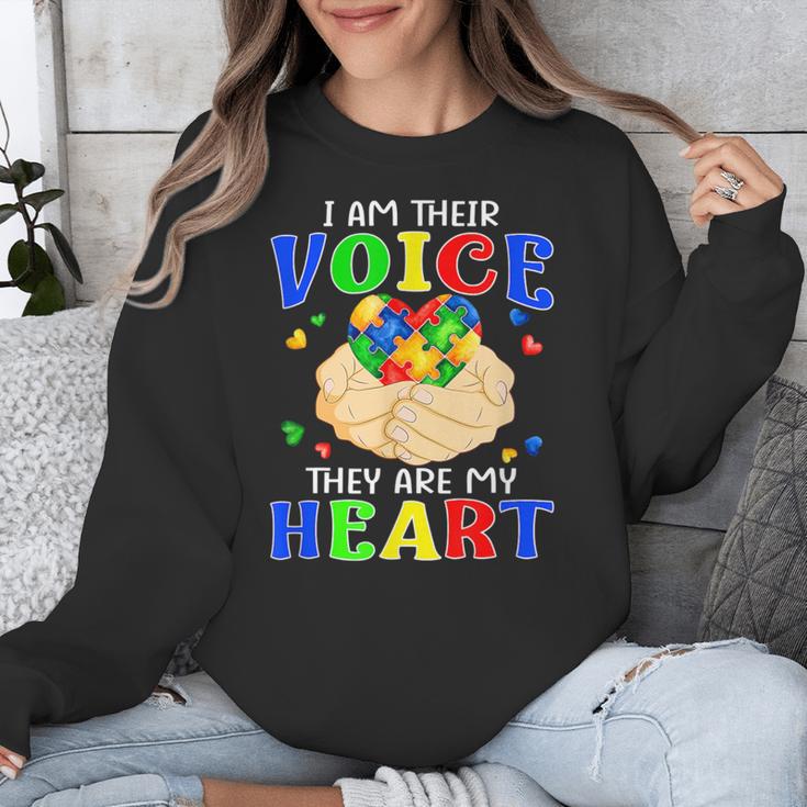 I Am Their Voice They Are My Heart Autism Awareness Teacher Unisex Sweatshirt, funny design I Am Their Voice They Are My Heart Autism Awareness Teacher Unisex Sweatshirt, funny design