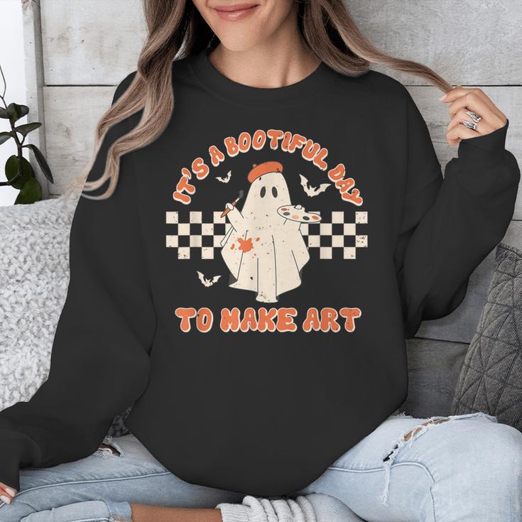 It's A Bootiful Day To Make Art Halloween Art Teacher Unisex Sweatshirt, funny design It's A Bootiful Day To Make Art Halloween Art Teacher Unisex Sweatshirt, funny design