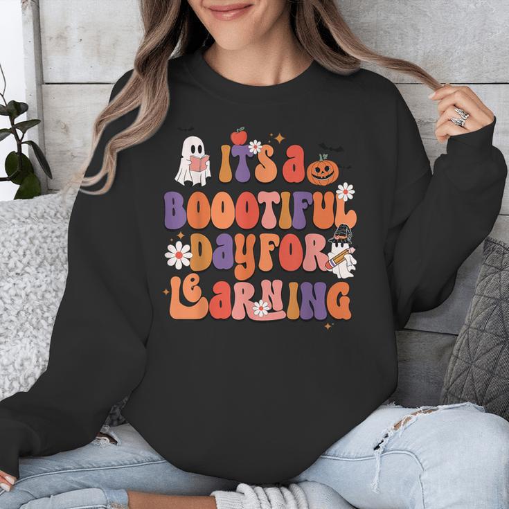 It's A Bootiful Day For Learning Cute Teacher Halloween Unisex Sweatshirt, funny design It's A Bootiful Day For Learning Cute Teacher Halloween Unisex Sweatshirt, funny design