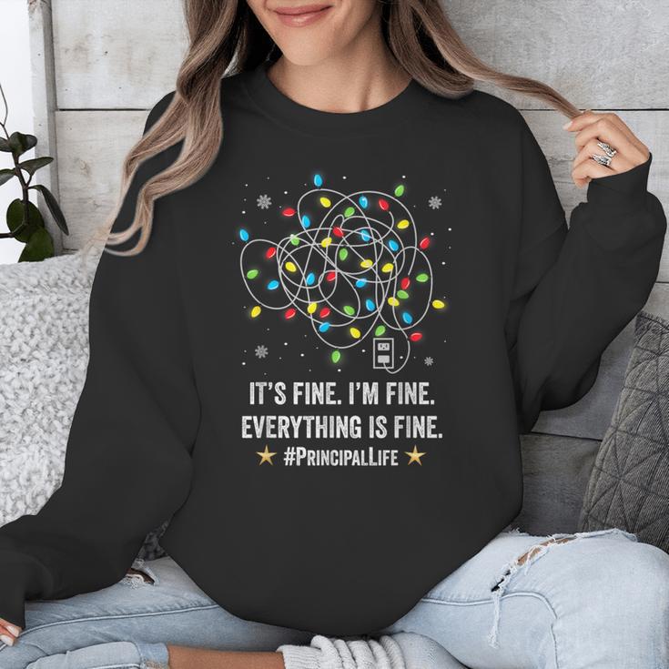 It's Fine I'm Fine Christmas Light Principal Teacher Xmas Men Women Unisex Sweatshirt, funny design It's Fine I'm Fine Christmas Light Principal Teacher Xmas Men Women Unisex Sweatshirt, funny design