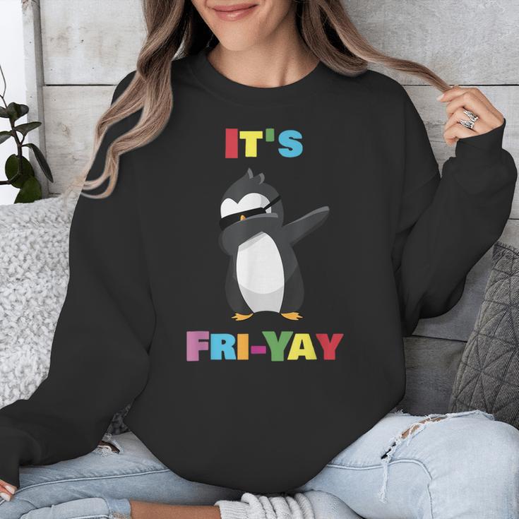 It's Fri-Yay Dabbing Penguin Friday Weekend Teacher Student Unisex Sweatshirt, funny design It's Fri-Yay Dabbing Penguin Friday Weekend Teacher Student Unisex Sweatshirt, funny design