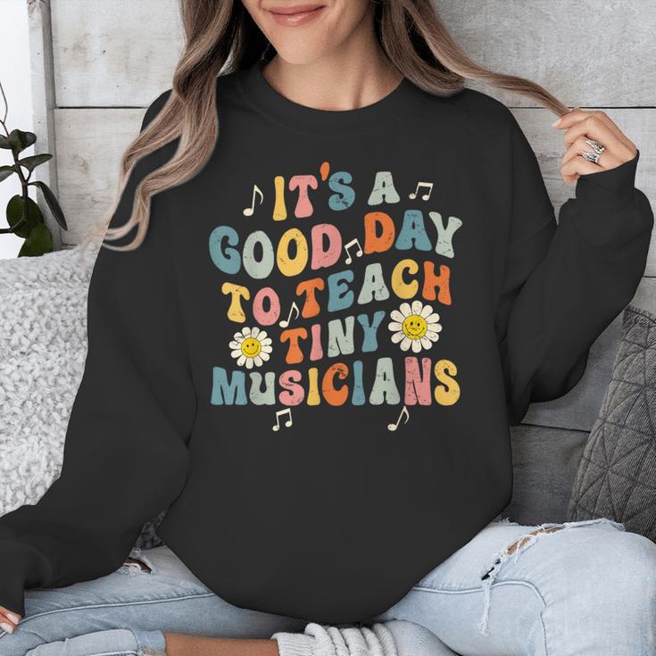 Its A Good Day To Teach Tiny Musicians Music Teacher Flower Unisex Sweatshirt, funny design