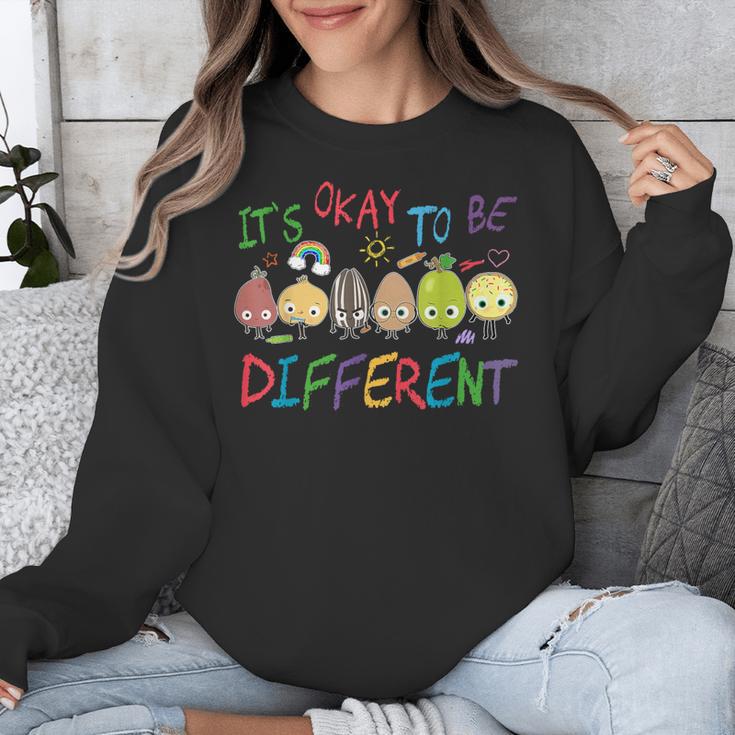 It's Ok To Be Different Apple Teacher Autism Awareness Unisex Sweatshirt, funny design