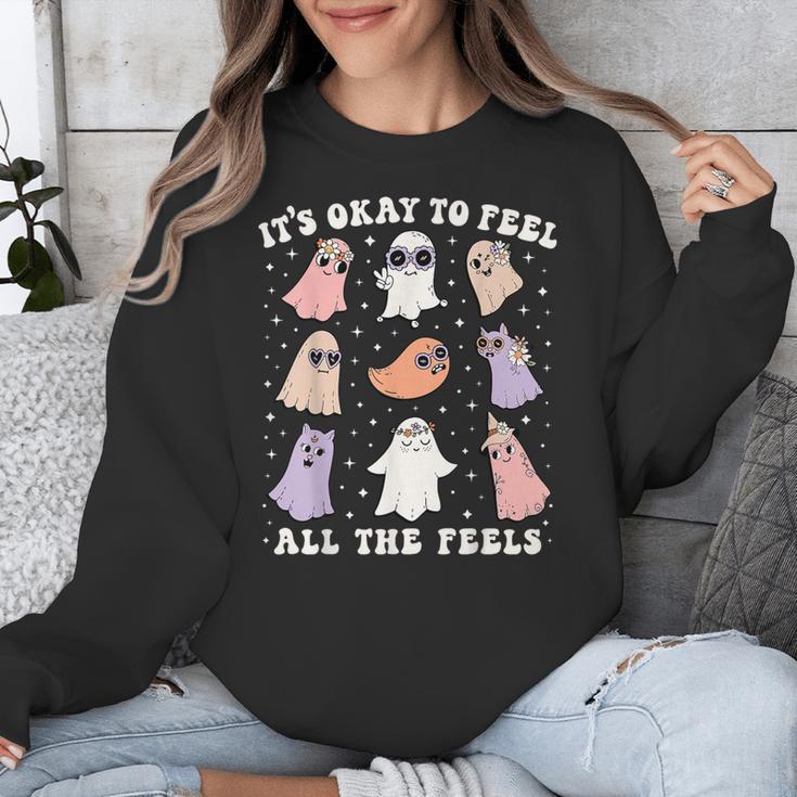It’s Okay To Feel All The Feels Special Ed Teacher Halloween Unisex Sweatshirt, funny design