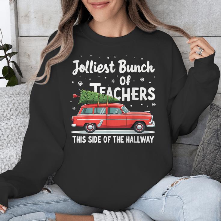 Jolliest Bunch Of Teachers This Side Of The Hallway Xmas PJ Unisex Sweatshirt, funny design Jolliest Bunch Of Teachers This Side Of The Hallway Xmas PJ Unisex Sweatshirt, funny design