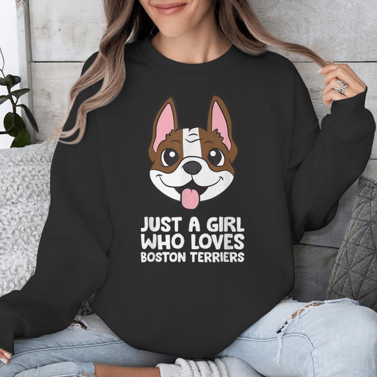 Just a Girl Who Loves Boston Terriers Unisex Sweatshirt, funny design
