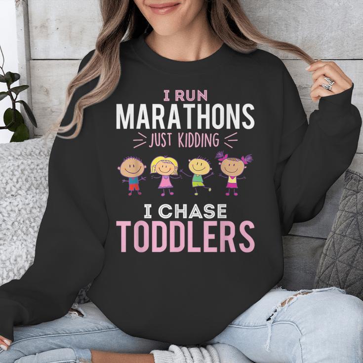 Just Kidding I Chase Toddlers Daycare Provider Nanny Teacher Unisex Sweatshirt, funny design Just Kidding I Chase Toddlers Daycare Provider Nanny Teacher Unisex Sweatshirt, funny design